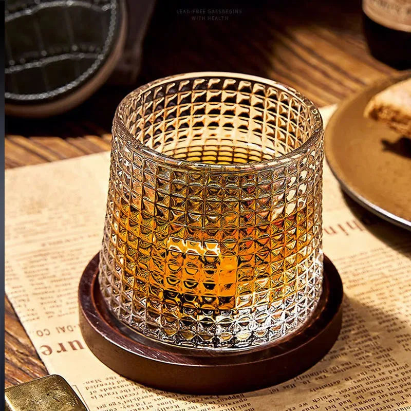 Copo de Whisky Cristal com Base Rotativo