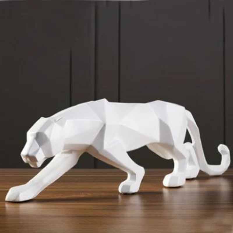 Decoração de Mesa de Resina Escultura Leopardo