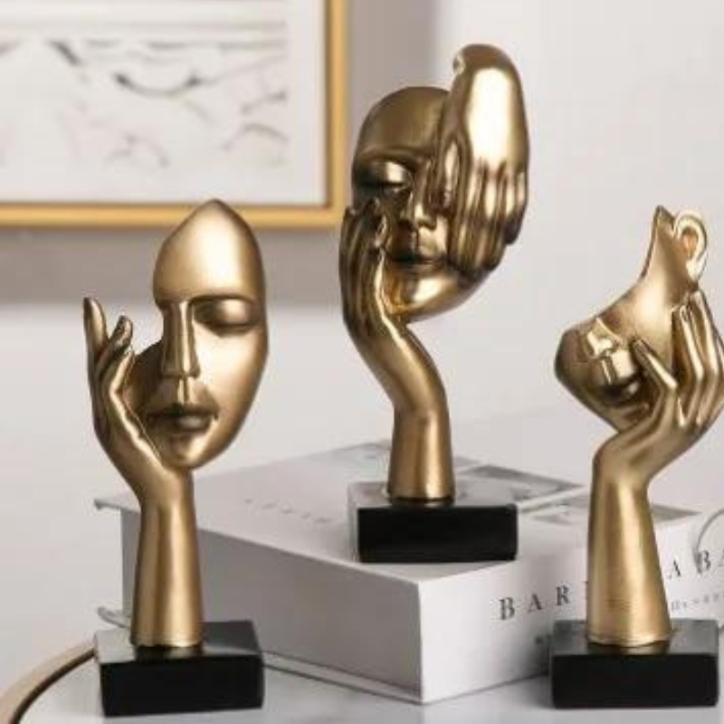 Estátua Decorativa de Resina Abstrata Nórdica