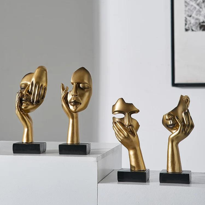 Estátua Decorativa de Resina Abstrata Nórdica