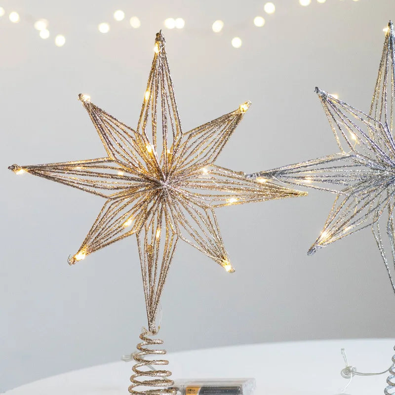Estrela LED Para Árvore de Natal Decoração de Natal