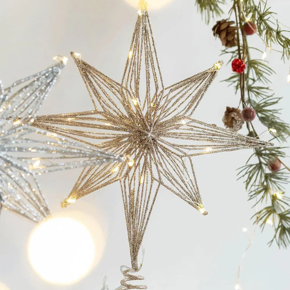 Estrela LED Para Árvore de Natal Decoração de Natal