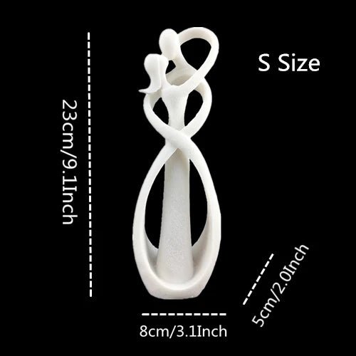 Escultura Abstrata de Casal Beijando em Resina