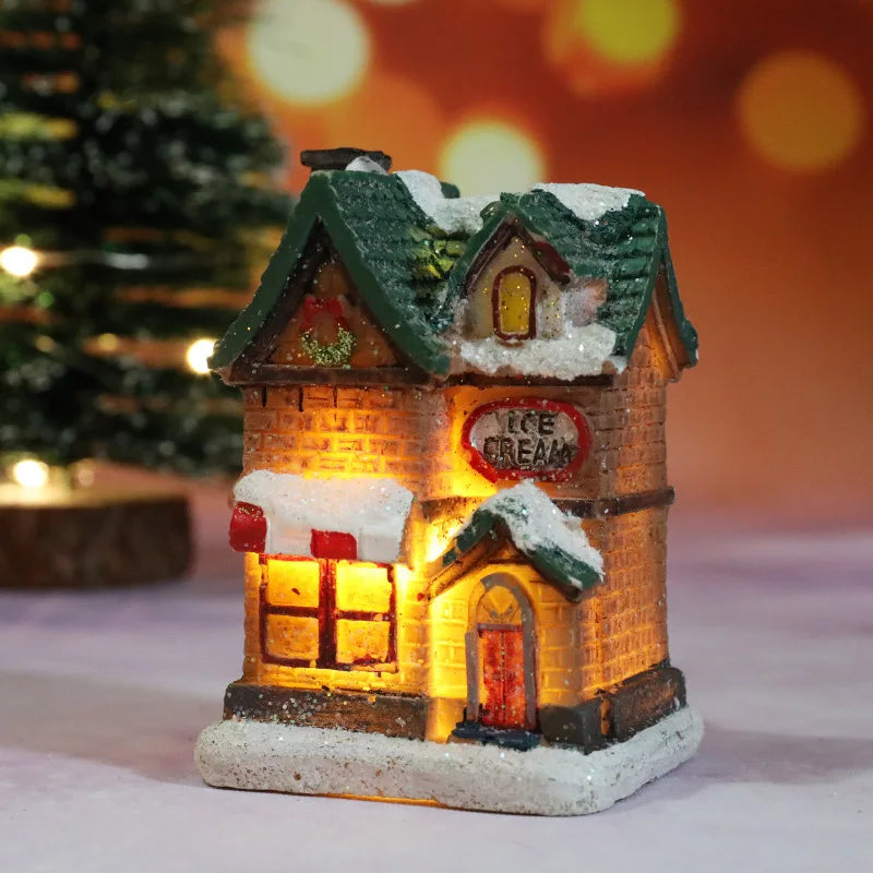 Mini Casas Decorativas de Natal com Iluminação