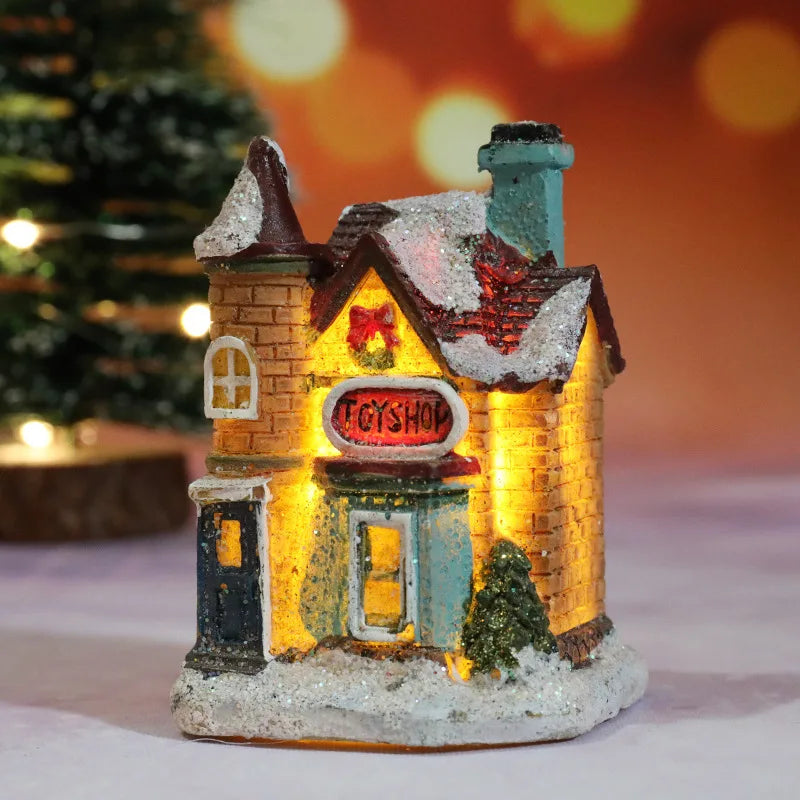 Mini Casas Decorativas de Natal com Iluminação
