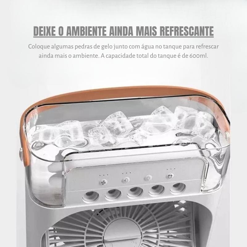 Mini Ventilador e Umidificador Portátil