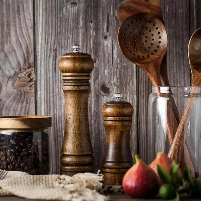 Moedor de Pimenta e Temperos Manual de Madeira