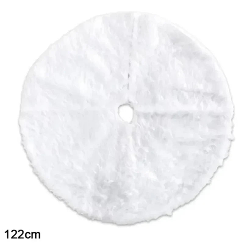 Saia para árvore de Natal Redonda Plush Neve Branca