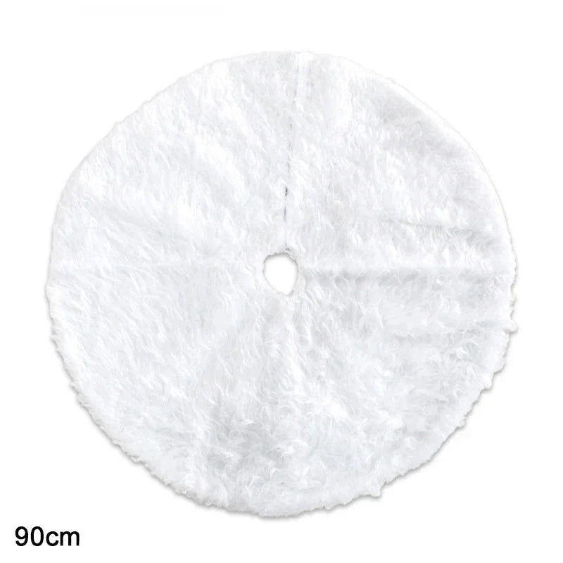 Saia para árvore de Natal Redonda Plush Neve Branca