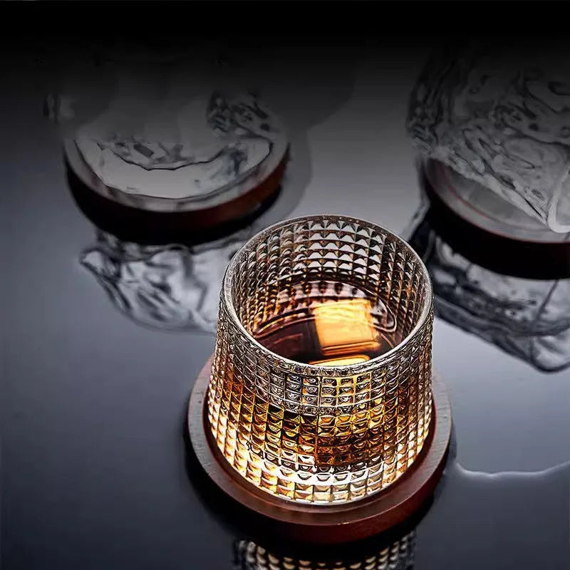 Copo de Whisky Cristal com Base Rotativo