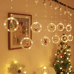 Cortina de Luzes Led 10 Peças Decoração Natalina