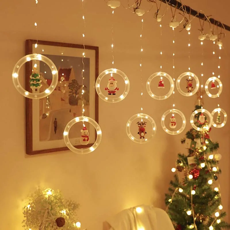 Cortina de Luzes Led 10 Peças Decoração Natalina