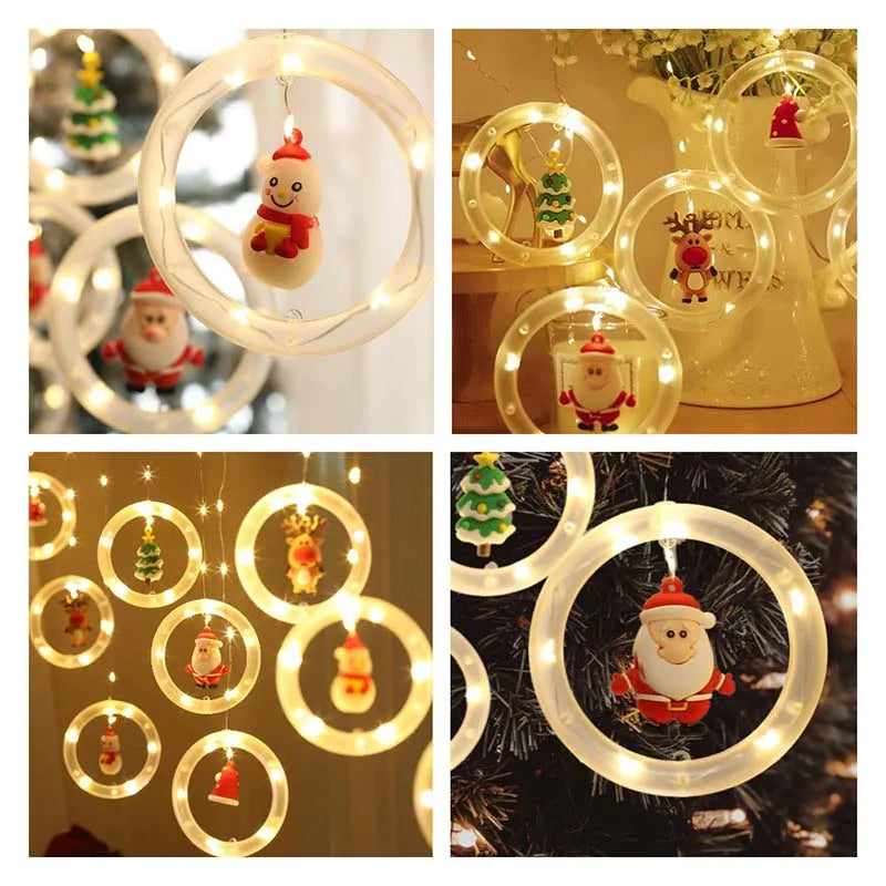 Cortina de Luzes Led 10 Peças Decoração Natalina