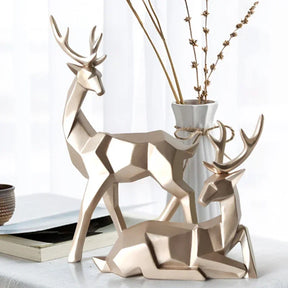 Decoração de Mesa de Resina Estátua Cervo 2 Peças