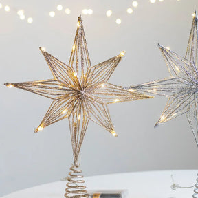 Estrela LED Para Árvore de Natal Decoração de Natal