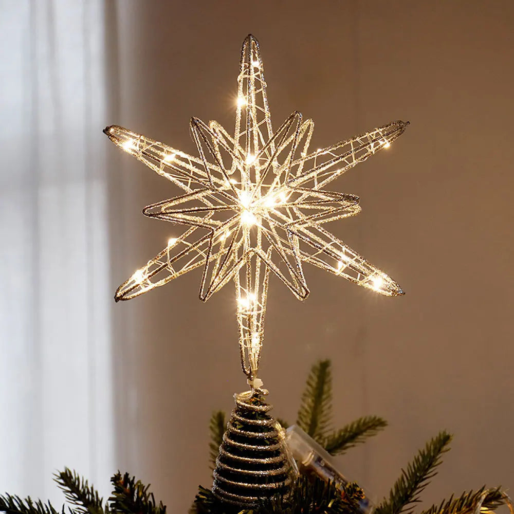 Estrela LED Para Árvore de Natal Decoração de Natal
