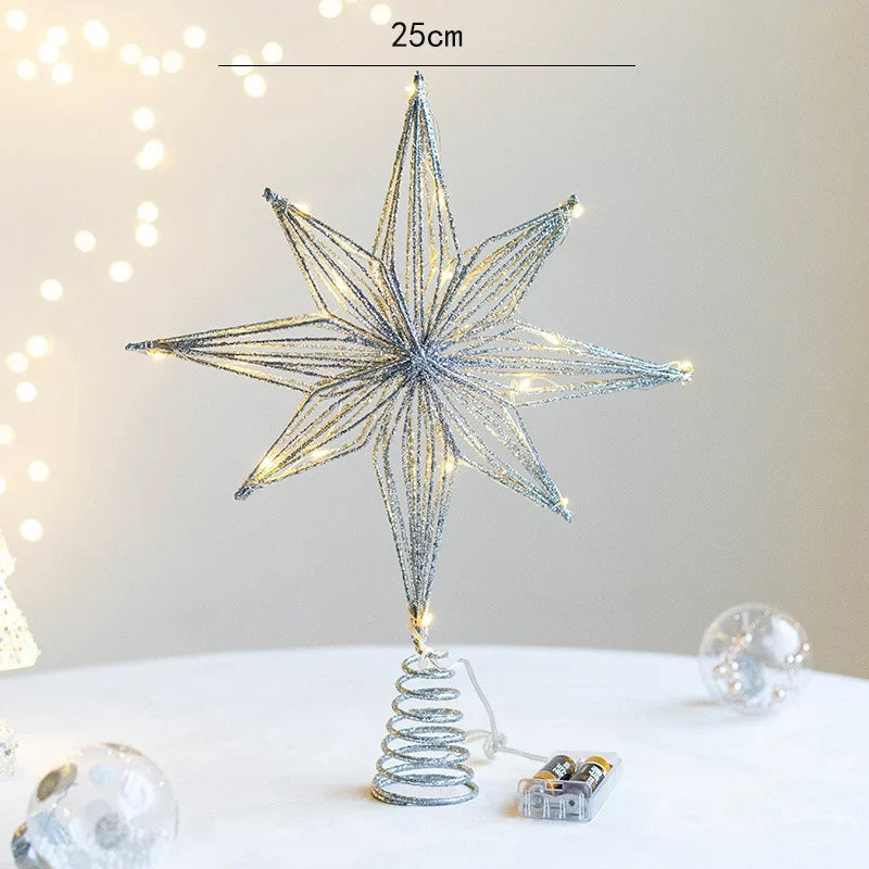 Estrela LED Para Árvore de Natal Decoração de Natal
