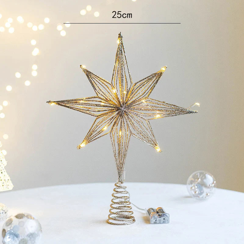 Estrela LED Para Árvore de Natal Decoração de Natal