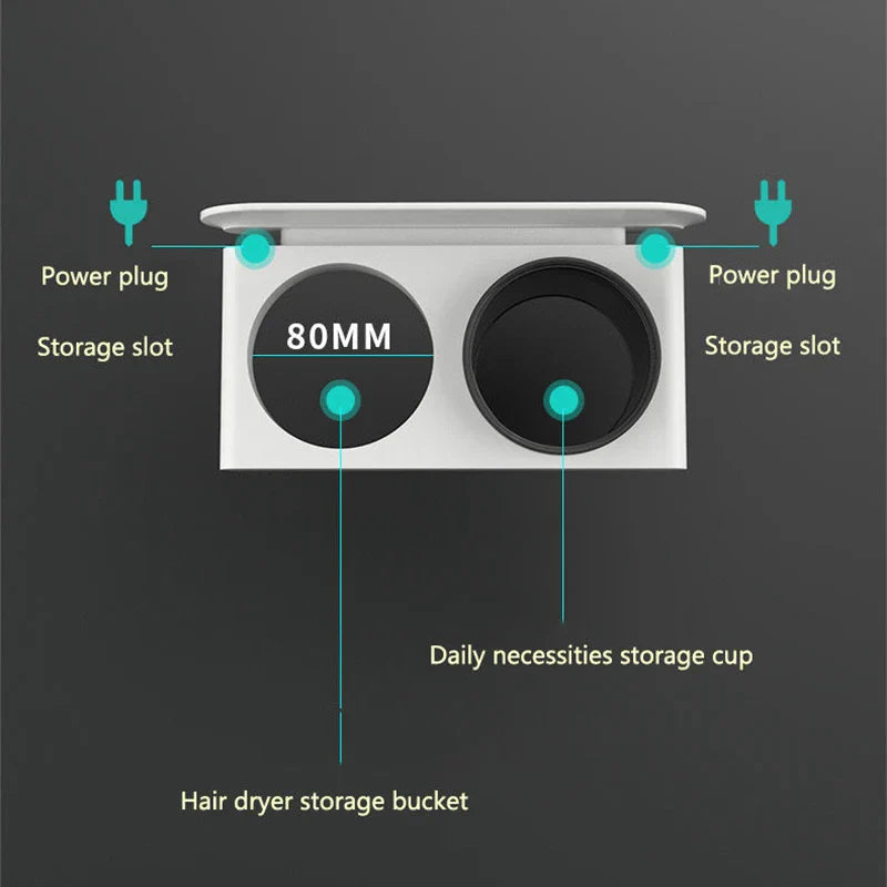 Suporte para Secador de Cabelo Suporte de Parede