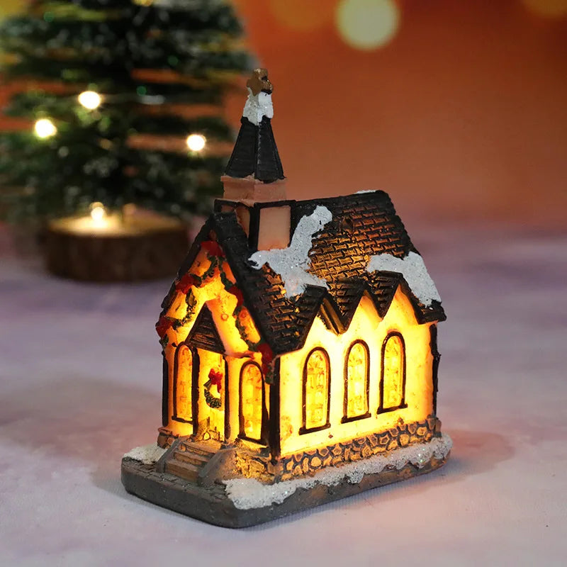 Mini Casas Decorativas de Natal com Iluminação