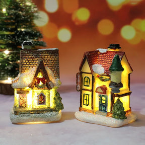 Mini Casas Decorativas de Natal com Iluminação