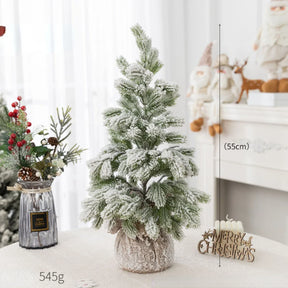 Árvore de Natal de Mesa Artificial com Neve e Luz