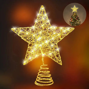 Estrela LED de Ferro Para Árvore de Natal Decoração de Natal