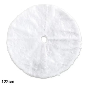 Saia para árvore de Natal Redonda Plush Neve Branca