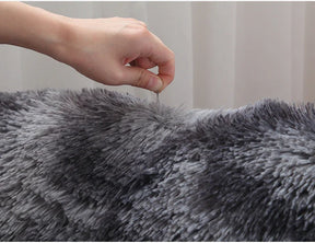 Tapete Felpudo Cinza Escuro Mescla Antiderrapante para Sala