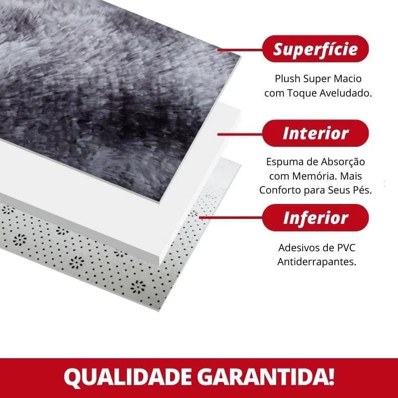 Tapete Felpudo Bege Antiderrapante para Sala e Quarto