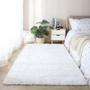 Tapete Felpudo Creme Antiderrapante para Sala e Quarto